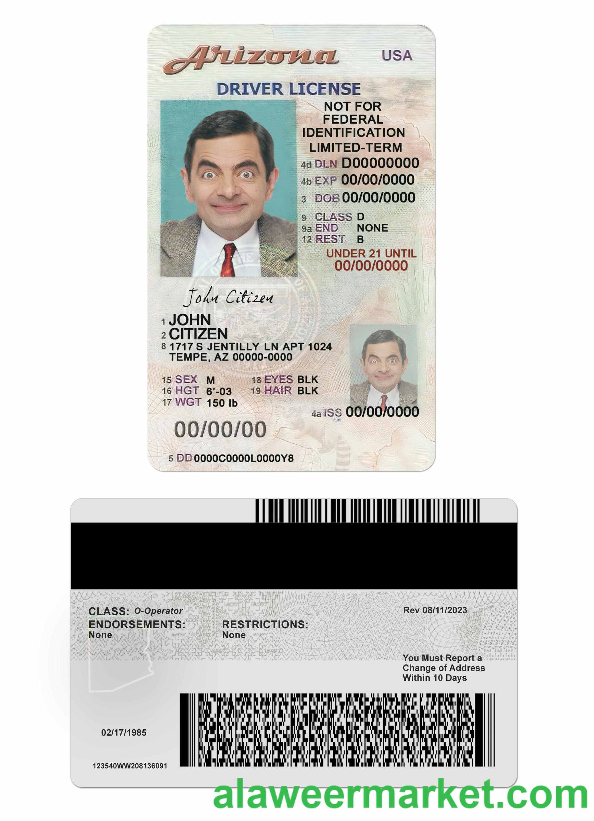 USA Arizona driving license under 21